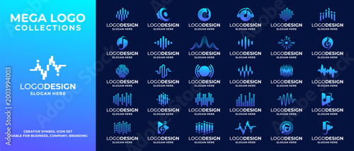 Mega logo collections of pulse music.
