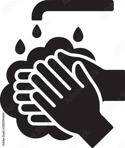Handwashing Icon vector. logo Vector Black silhouettes