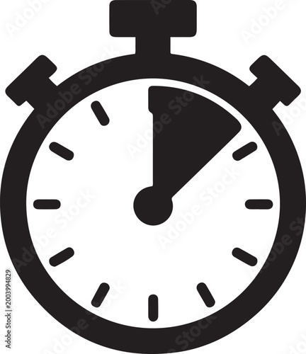 Timer Icon vector. logo Vector Black silhouettes