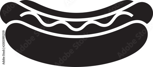 Hot dog Icon. logo Vector Black silhouettes