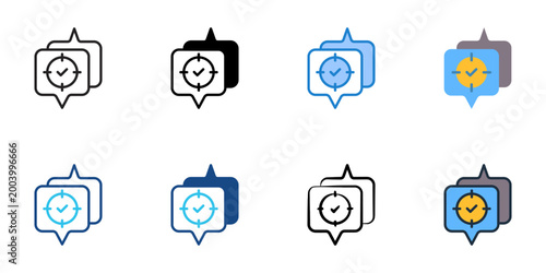 Effective communication icons set multiple style collection. Editable stroke 
