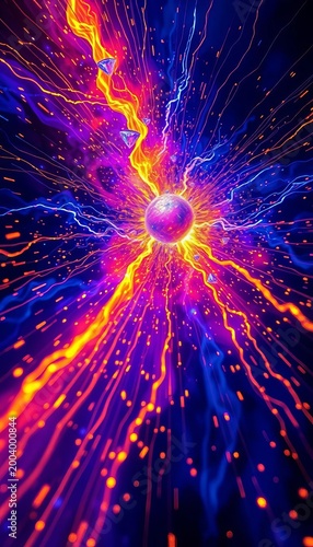 Electric sapphire and molten gold collide in a superheated spectacle, creating iridescent trails,  iridescent,  abstract