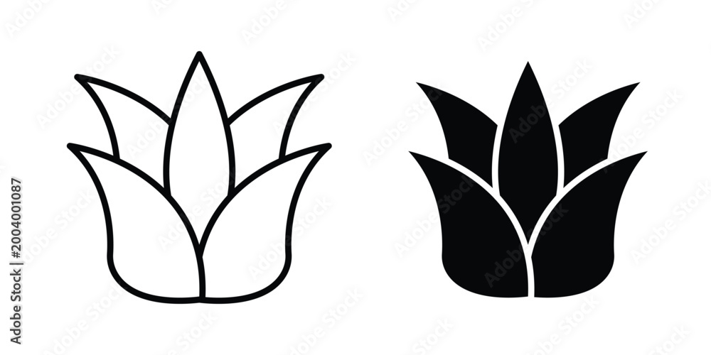 Fototapeta premium Aloe vera icon vector editable stroke. logo symbol illustration.