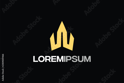 Abstract crown shape logo vector template