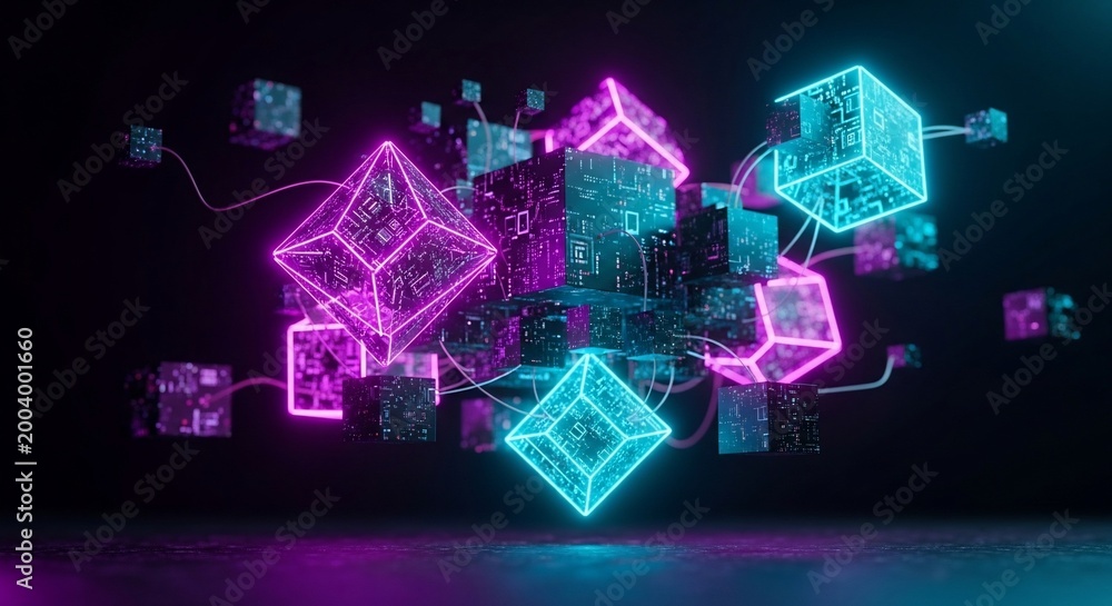 Naklejka premium Abstract digital data network composition