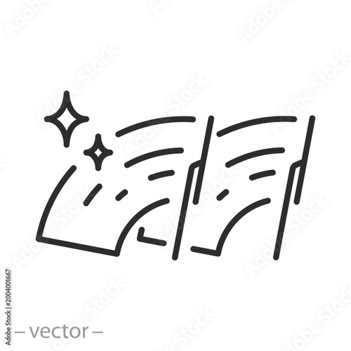 Two windshield wipers icon, car glass cleaner, thin outline editable stroke vector