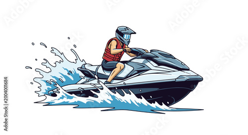 Man riding a jet ski on water