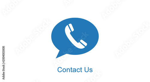 telephone icon in blue speech bubble on white background