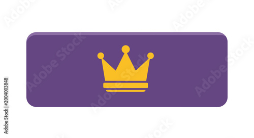 purple rectangle with yellow crown icon high quality