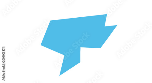 blue origami speech bubble on white background