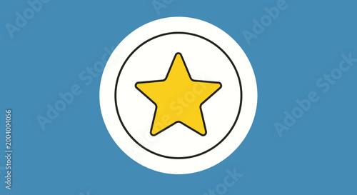 yellow star icon in white circle on blue background