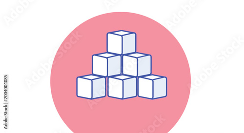 stacked cubes on pink circle background high quality