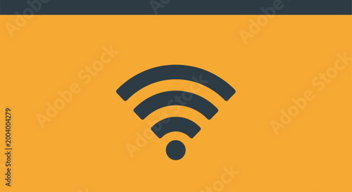 wifi signal icon on yellow background high quality