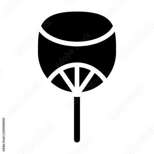 Uchiwa Vector Glyph Icon Design