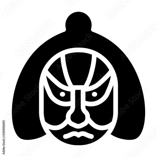 Kabuki Vector Glyph Icon Design