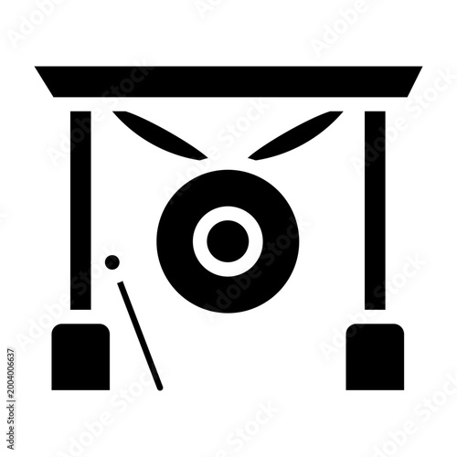 Gong Vector Glyph Icon Design