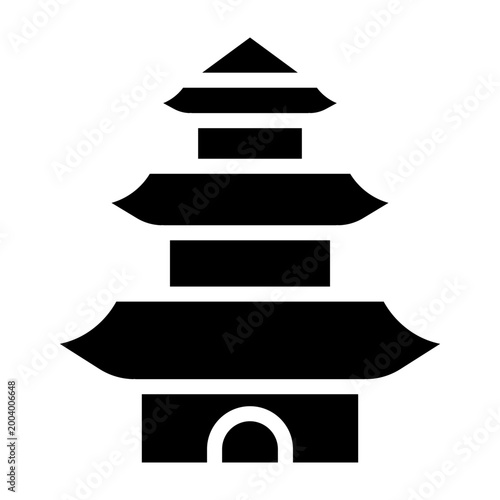 Pagoda Vector Glyph Icon Design