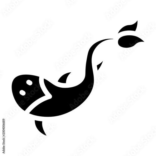 Koi Fish Vector Glyph Icon Design