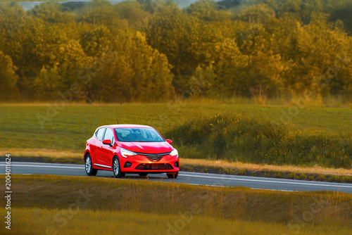 Tableau sur toile Sports hatchback with powerful engine and style