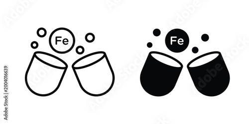 Iron capsule icon vector editable stroke. logo symbol illustration.
