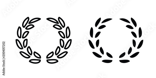 Laurel wreath icon vector editable stroke. logo symbol illustration.