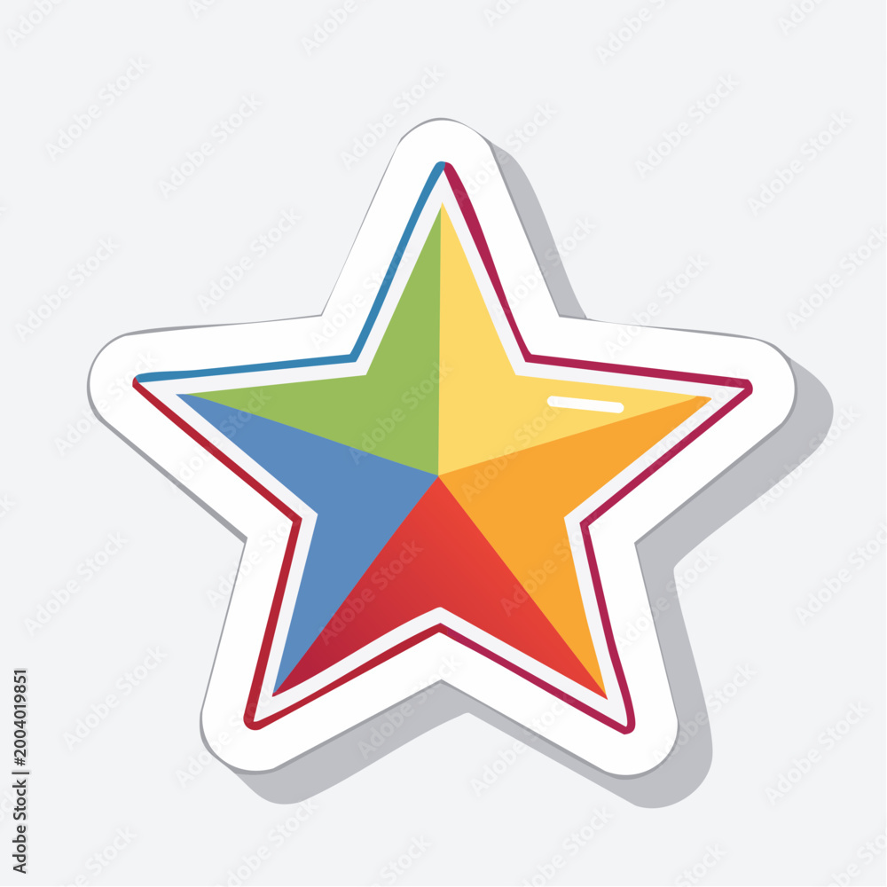 Fototapeta premium Colorful Star Icon with Segments
