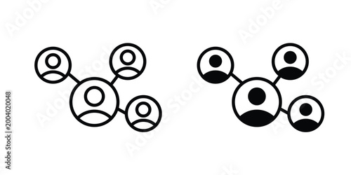Tableau sur toile Networking icon vector editable stroke. logo symbol illustration.