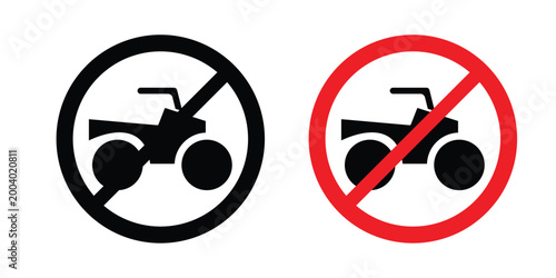 No all terrain vehicle sign vector editable stroke. logo symbol illustration.
