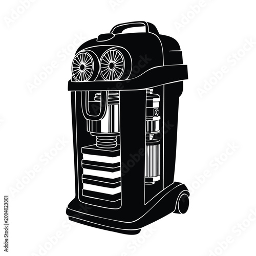 Vacuum cleaner silhouette set bundle vector.