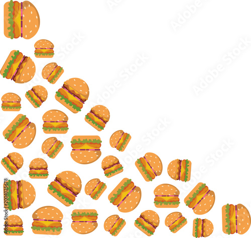 Hamburger Food Corner Illustration