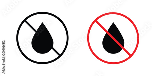 Bilde på lerret No wet icon vector editable stroke. logo symbol illustration.