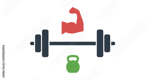 Tableau sur toile fitness equipment with muscular arm icon high quality