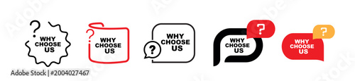 why choose us sign on white background