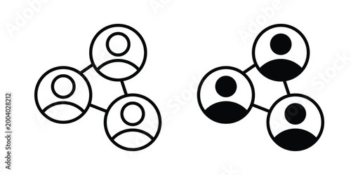 People network icon vector editable stroke. logo symbol illustration.
