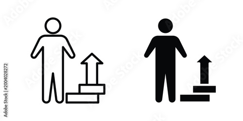 Personal development icon vector editable stroke. logo symbol illustration.