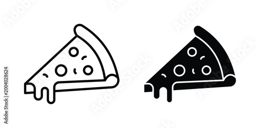 Pizza icon vector editable stroke. logo symbol illustration.