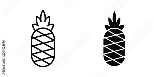 Pineapple icon vector editable stroke. logo symbol illustration.
