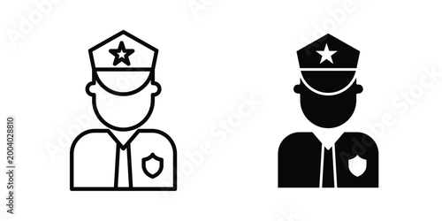 Police icon vector editable stroke. logo symbol illustration.