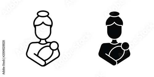 Postnatal care icon vector editable stroke. logo symbol illustration.