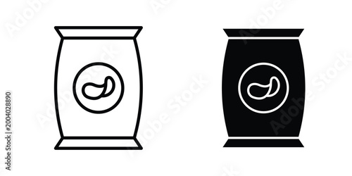 Potato chips icon vector editable stroke. logo symbol illustration.