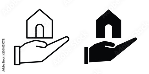 Property icon vector editable stroke. logo symbol illustration.