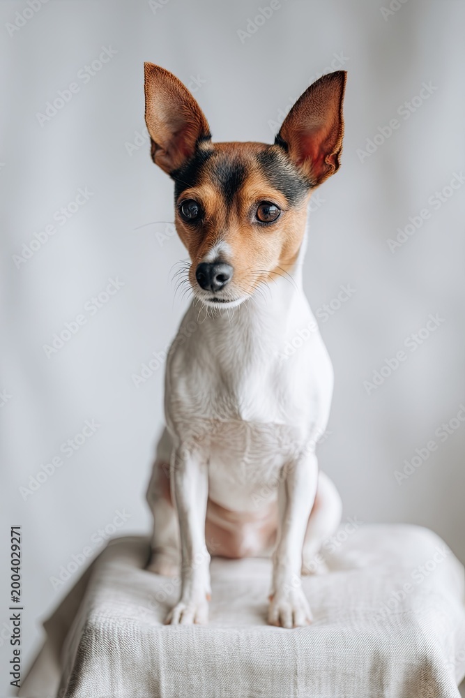 Obraz premium Dog Sitting on Table