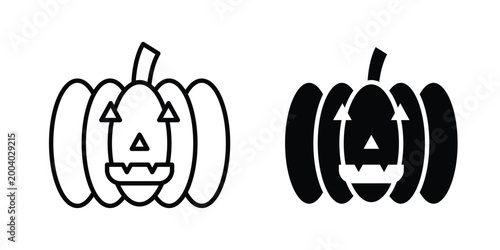 Pumpkin icon vector editable stroke. logo symbol illustration.