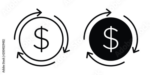 reimbursement icon vector editable stroke. logo symbol illustration.