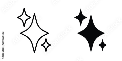 Shine icon vector editable stroke. logo symbol illustration.