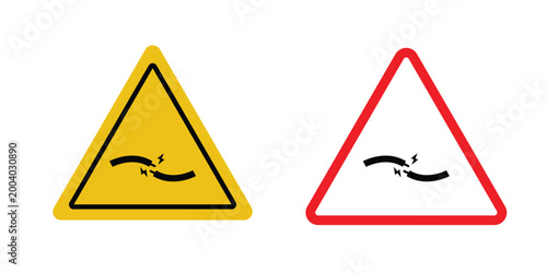 Short circuit icon vector editable stroke. logo symbol illustration.