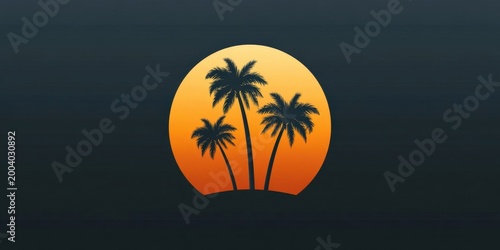 Modern Abstract Summer Logo with Palm Trees for Travel and Vacation Branding