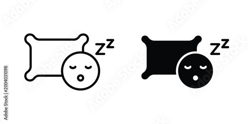Sleeping icon vector editable stroke. logo symbol illustration.
