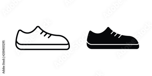 Sneakers shoe icon vector editable stroke. logo symbol illustration.