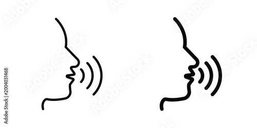 Speak icon vector editable stroke. logo symbol illustration.
